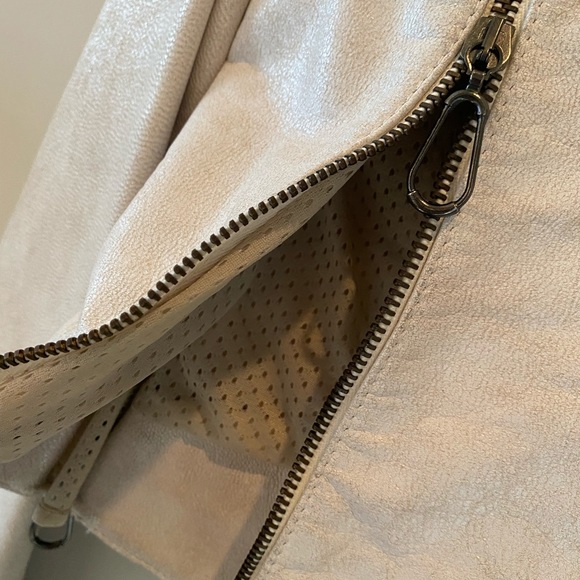 Versace Leather Jacket Off white color with zippers - Picture 9 of 16